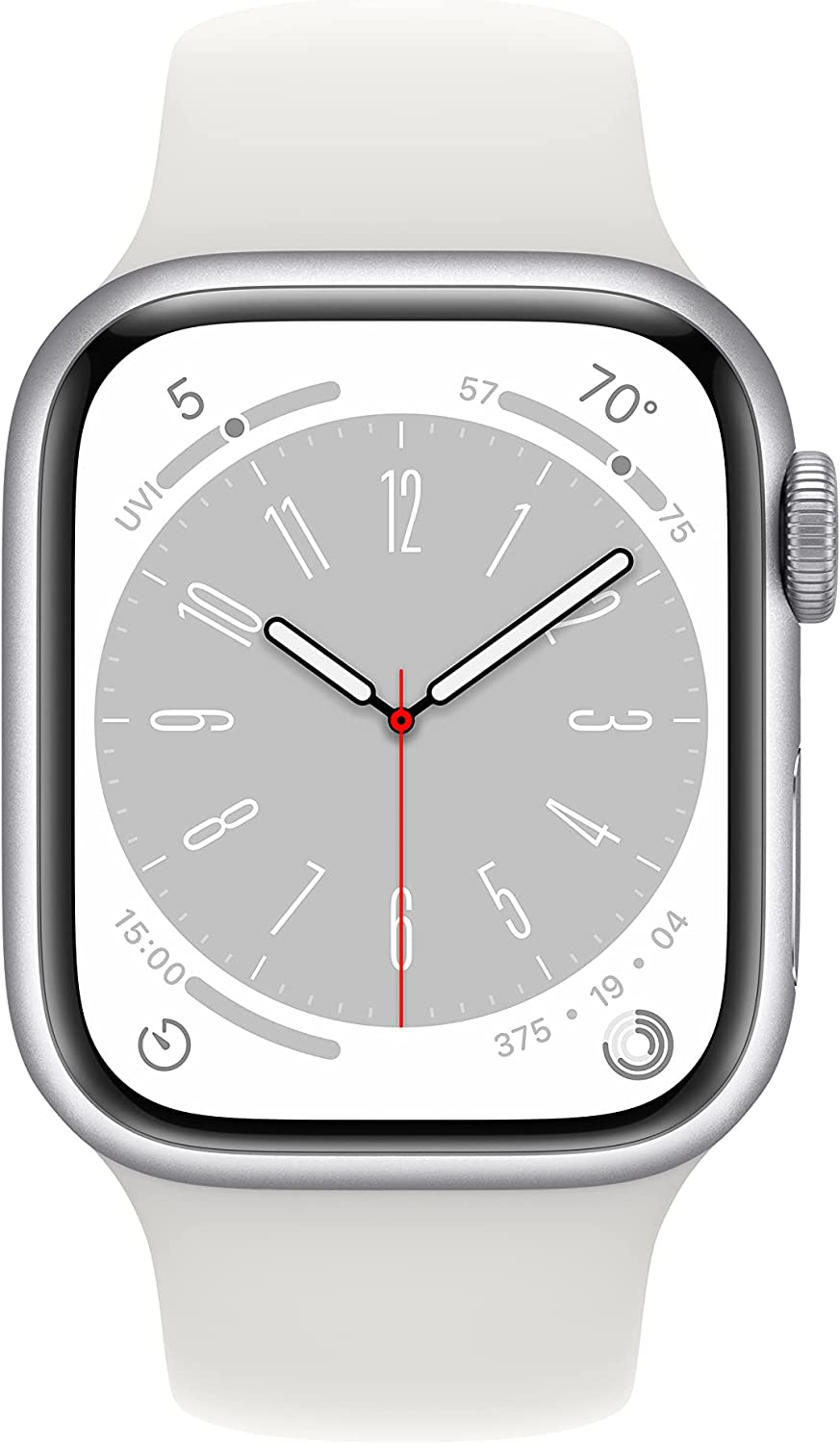 Apple Watch Series 8 GPS 41mm Silver Aluminum Case with White Sport Band - Regular