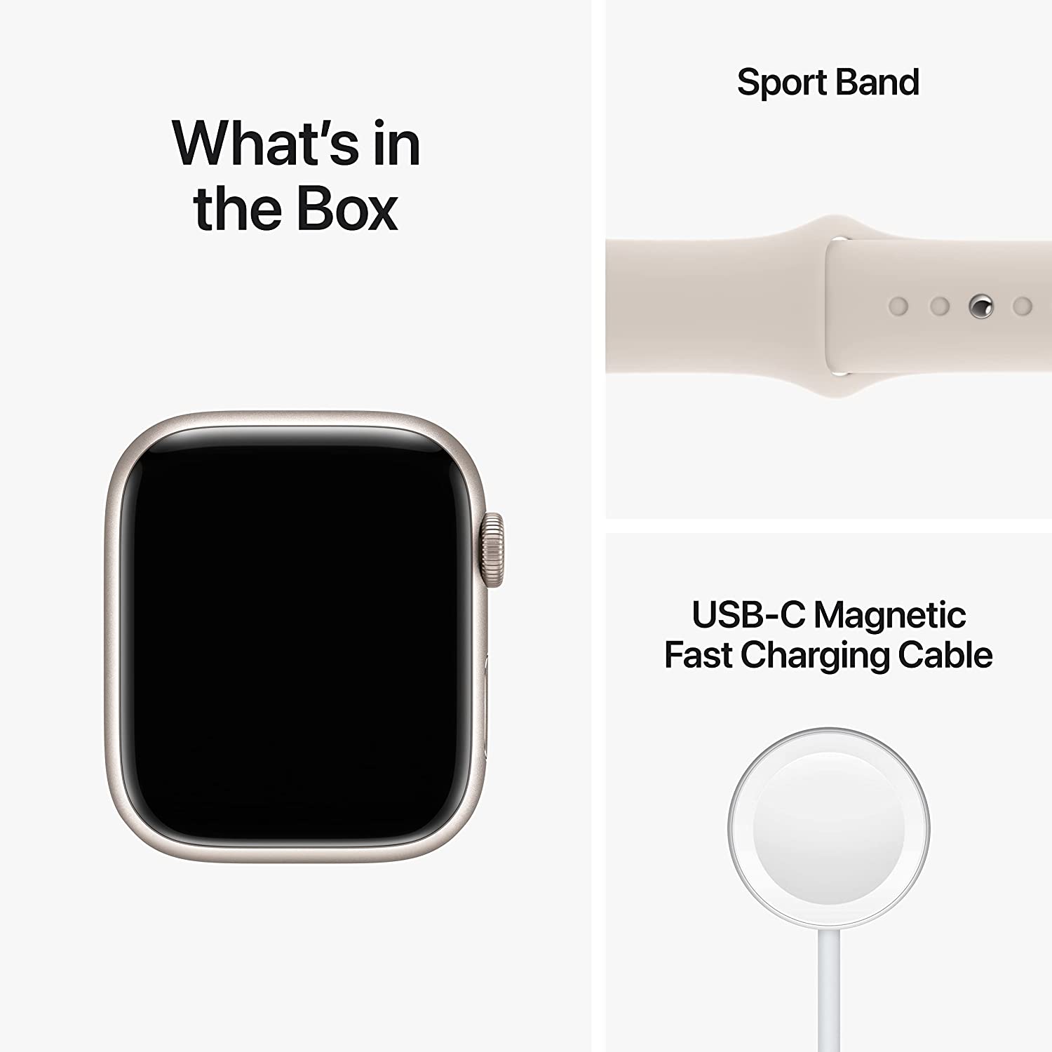 Apple Watch Series 8 GPS 41mm Starlight Aluminum Case with Starlight Sport Band - Regular