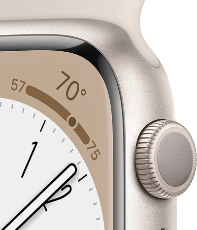 Apple Watch Series 8 GPS 41mm Starlight Aluminum Case with Starlight Sport Band - Regular