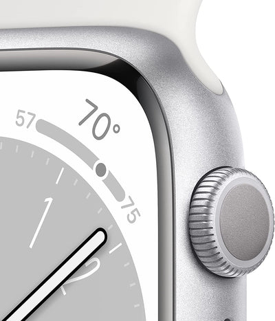 Apple Watch Series 8 GPS 41mm Silver Aluminum Case with White Sport Band - Regular