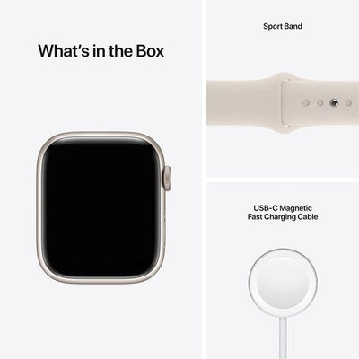 Apple Watch Series 7 (GPS, 45mm) - Starlight Aluminium Case, Starlight Sport Band