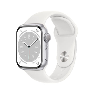 Apple Watch Series 8 GPS 41mm Silver Aluminum Case with White Sport Band - Regular